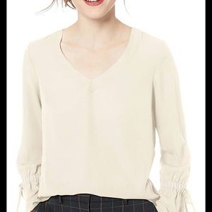 J Crew Mercantile Bow-Sleeve Top